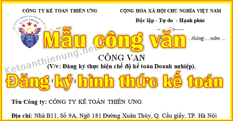 Công văn đăng ký hình thức kế toán