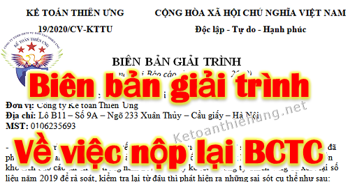 công văn xin nộp lại báo cáo tài chính