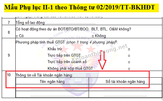 đăng ký tài khoản ngân hàng với sở kế hoạch đầu tư