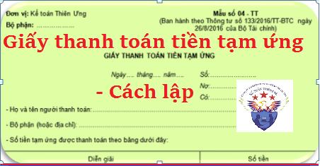 giấy thanh toán tiền tạm ứng