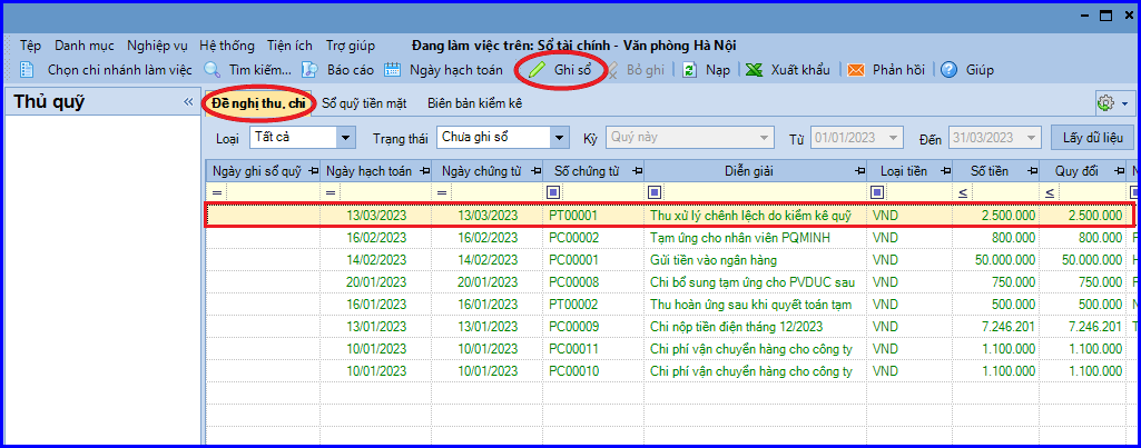 Hạch toán nhận tiền ứng trước của khách hàng bằng tiền mặt trên Misa 2