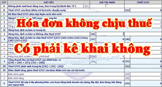 hóa đơn không chịu thuế có phải kê khai không hóa đơn không chịu thuế có phải kê khai không