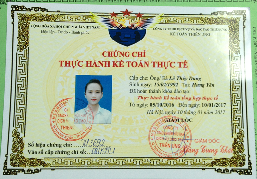 học chứng chỉ kế toán thiên ưng