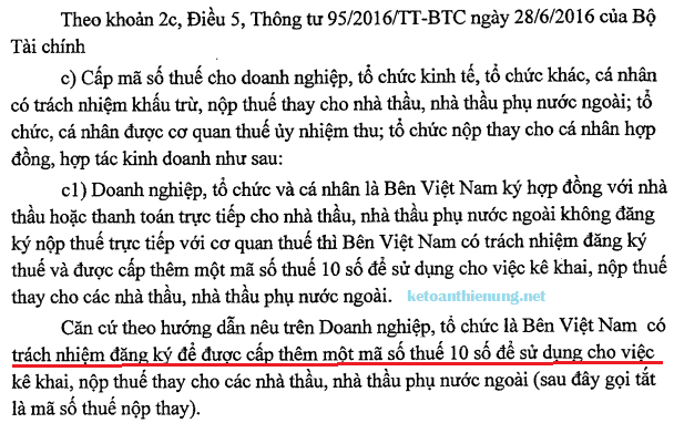 hướng dẫn kê khai thuế nhà thầu