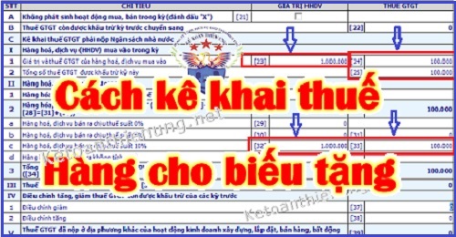 kê khai thuế hàng cho biếu tặng