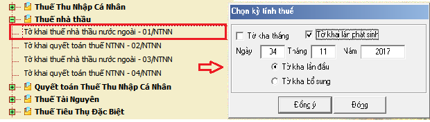 kê khai thuế nhà thầu qua mạng