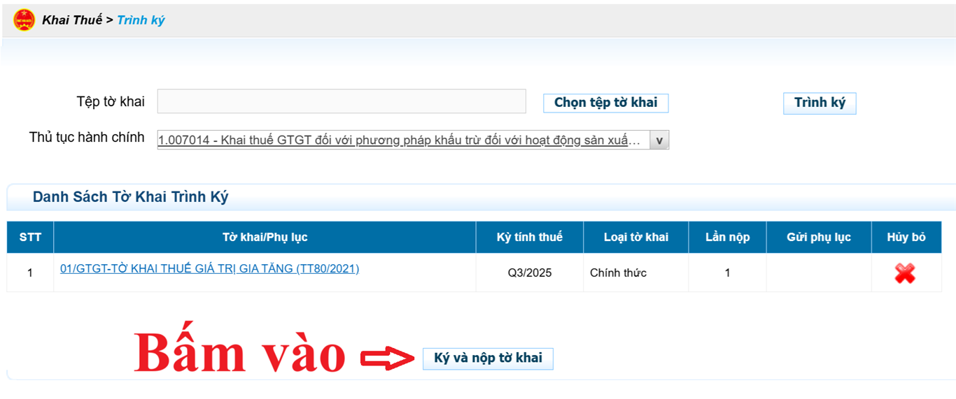 Ký điện tử tờ khai thuế và nộp tờ khai Ký điện tử tờ khai thuế và nộp tờ khai