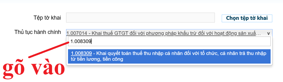 tìm mã thủ tục hành chính tìm mã thủ tục hành chính