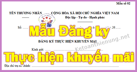 Mẫu đăng ký thực hiện khuyến mại 02