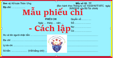 mẫu phiếu chi cách lập mẫu phiếu chi cách lập