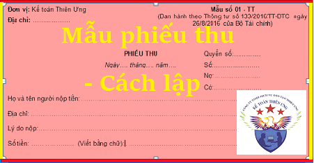 mẫu phiếu thu - cách lập mẫu phiếu thu - cách lập