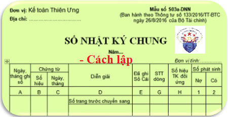 mẫu sổ nhật ký chung - cách lập