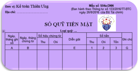 mẫu sổ quỹ tiền mặt cách lập