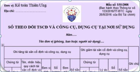 mau so theo dõi TSCĐ tại nơi sử dụng