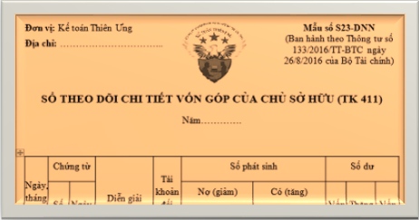 mẫu sổ theo dõi chi tiết vốn góp của chủ sở hữu mẫu sổ theo dõi chi tiết vốn góp của chủ sở hữu