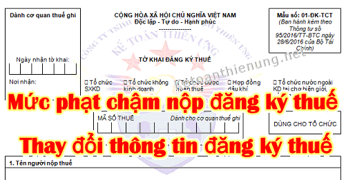 Mức phạt chậm nộp hồ sơ đăng ký thuế Mức phạt chậm nộp hồ sơ đăng ký thuế