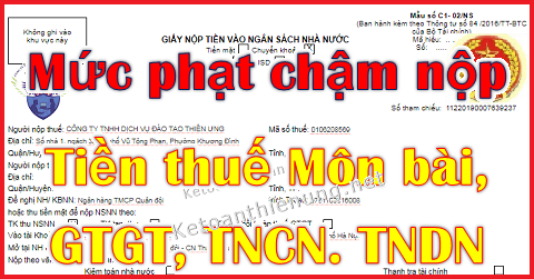 Mức phạt chậm nộp thuế