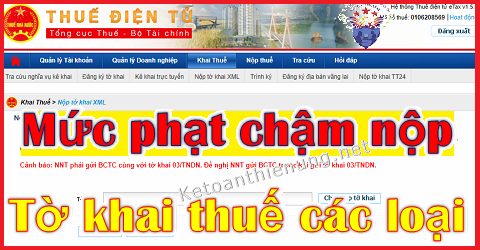 mức phạt chậm nộp tờ khai thuế