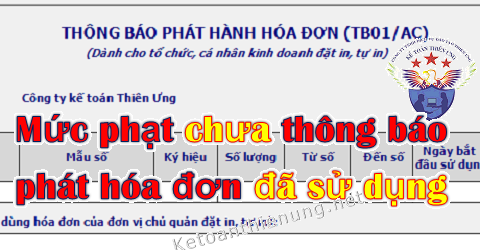 mức phạt chưa thông báo phát hành hóa đơn đã sử dụng