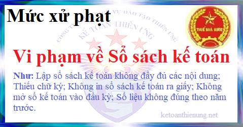 mức phạt vi phạm về sổ sách kế toán