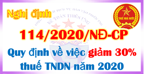 Nghị định 114 giảm thuế tndn phải nộp năm 2020