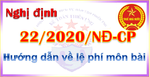 Nghị định 22 hướng dẫn về lệ phí môn bài