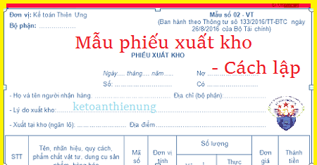 mẫu phiếu xuất kho cách lập