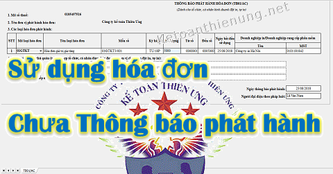 sử dụng hóa đơn chưa thông báo phát hành