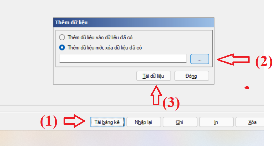 Tải mẫu bảng kê Excel lên phần mềm HTKK