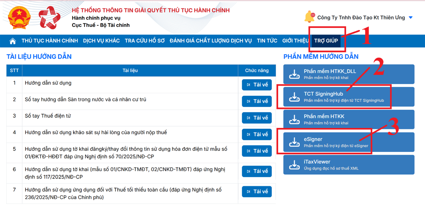 Tải phần mềm hỗ trợ ký điện tử