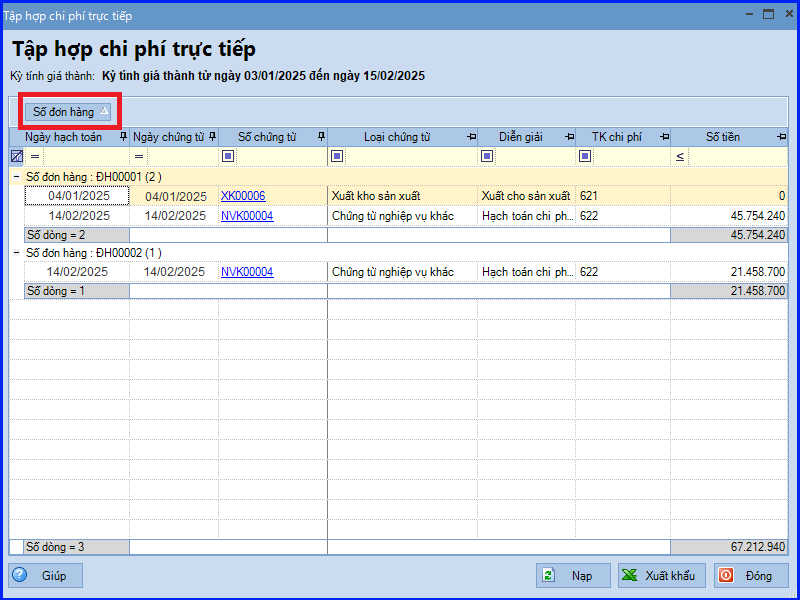 Cách tập hợp chi phí trực tiếp trên Misa theo Thông tư 200 3