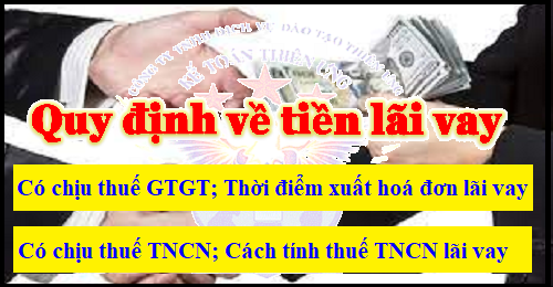 thời điểm xuất hoá đơn lãi vay