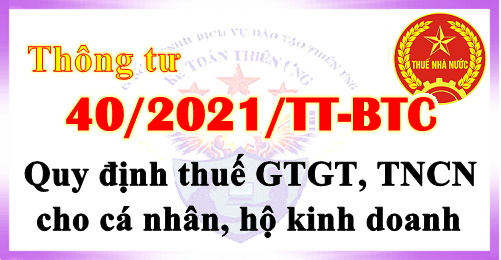 thông tư 40 quy định thuế gtgt tncn cá nhân hộ kinh doanh