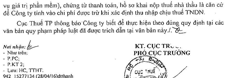 thuế nhà thầu dịch vụ phần mềm nhập khẩu