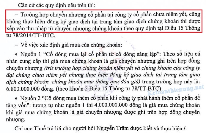 thuế TNDN chuyển nhượng chứng khoán thuế TNDN chuyển nhượng chứng khoán