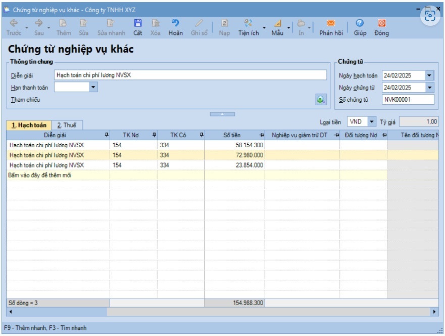 Cách tính giá thành theo phương pháp giản đơn trên Misa theo TT 133 9