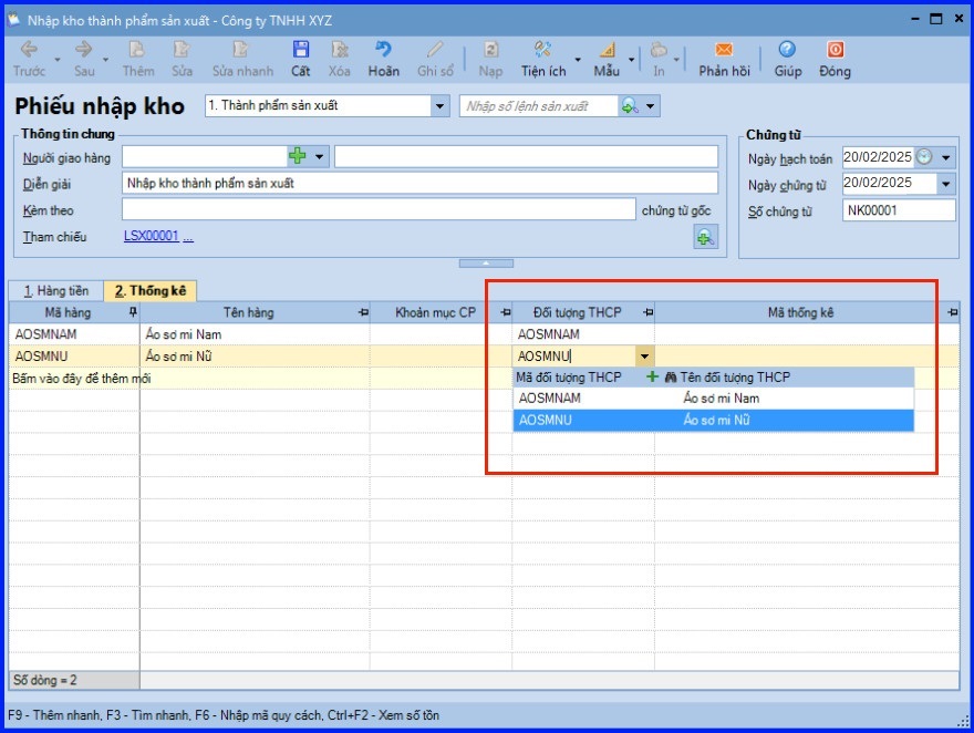 Cách tính giá thành theo phương pháp giản đơn trên Misa theo TT 133 12