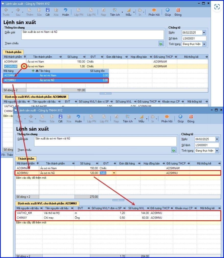 Cách tính giá thành theo phương pháp giản đơn trên Misa theo TT 133 5