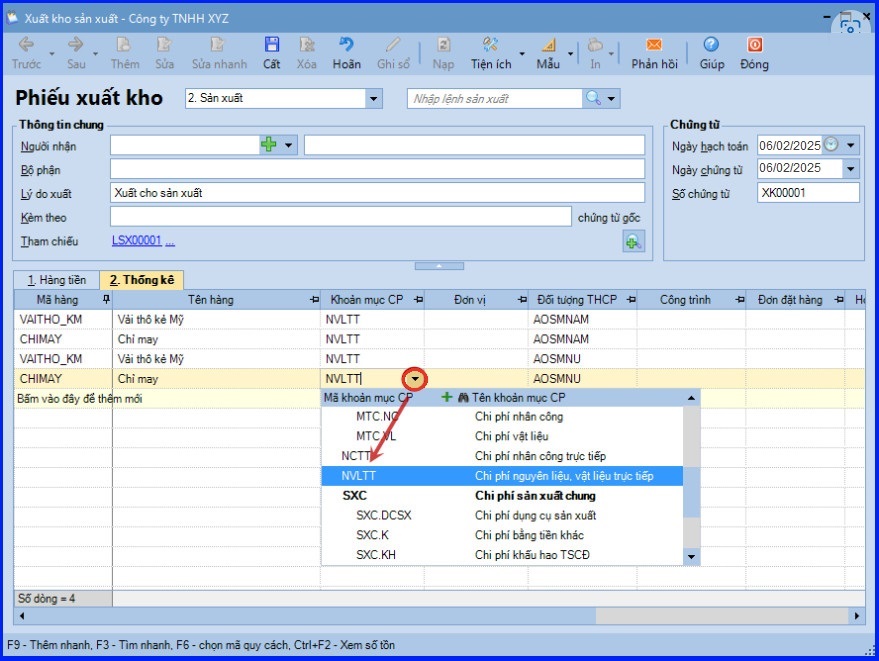 Cách tính giá thành theo phương pháp giản đơn trên Misa theo TT 133 8