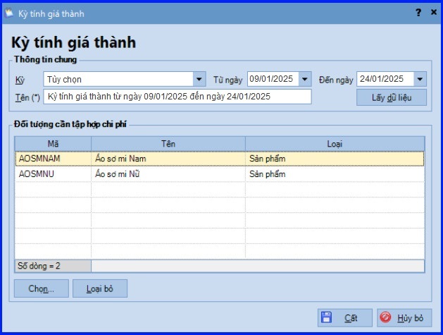 Cách tính giá thành theo phương pháp giản đơn trên Misa theo Thông tư 200 13
