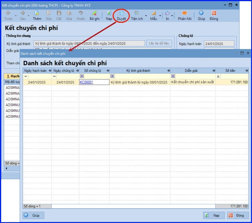 Cách tính giá thành theo phương pháp giản đơn trên Misa theo Thông tư 200 24