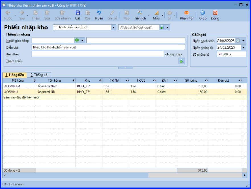 Cách tính giá thành theo phương pháp hệ số tỷ lệ trên Misa theo tt200 11