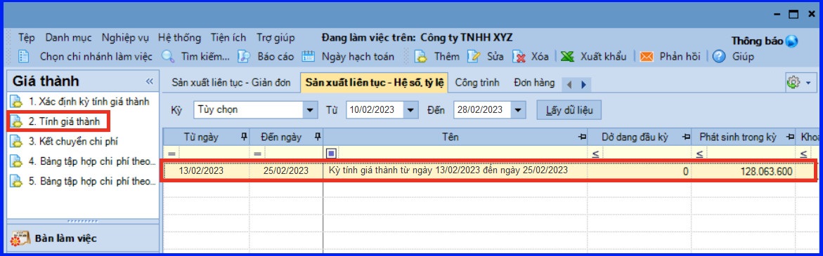 Cách tính giá thành theo phương pháp hệ số tỷ lệ trên Misa theo tt200 15