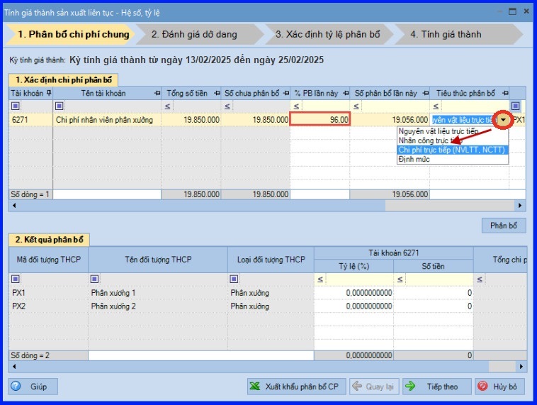 Cách tính giá thành theo phương pháp hệ số tỷ lệ trên Misa theo tt200 17