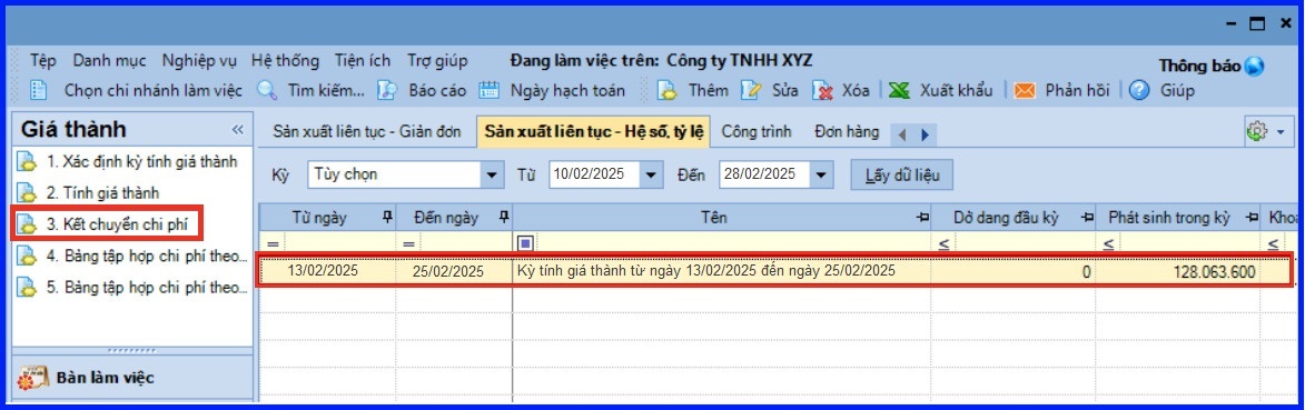 Cách tính giá thành theo phương pháp hệ số tỷ lệ trên Misa theo tt200 24