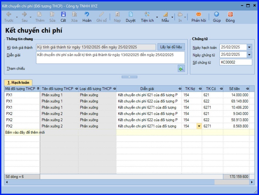 Cách tính giá thành theo phương pháp hệ số tỷ lệ trên Misa theo tt200 26