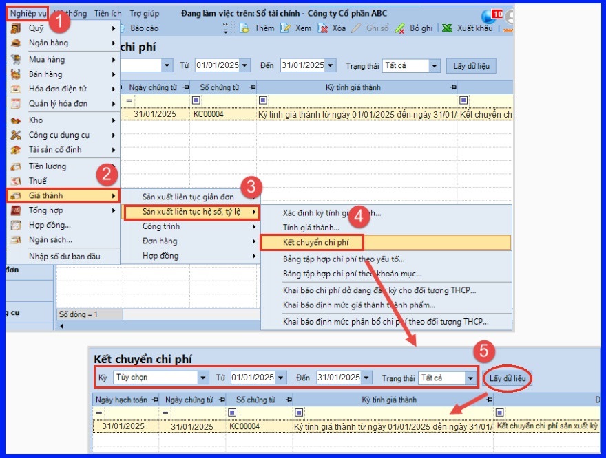Cách tính giá thành theo phương pháp hệ số tỷ lệ trên Misa theo tt200 28