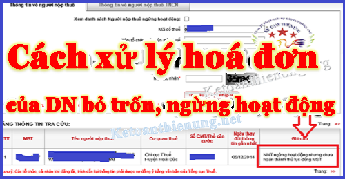 xử lý hoá đơn doanh nghiệp bỏ trốn ngừng hoạt động