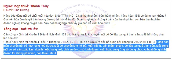 xuát hóa đơn tiêu dùng nội bộ