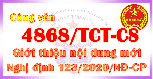 Công văn 4868/TCT-CS Những nội dung mới của Nghị định 123